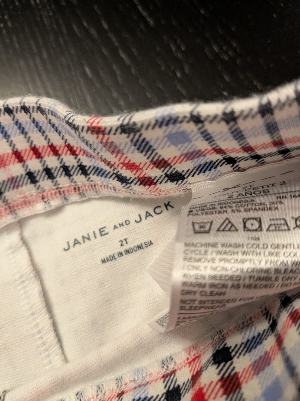 Janie and Jack Plaid Stretch Leggings - Red, Blue & Black - Picture 4 of 6